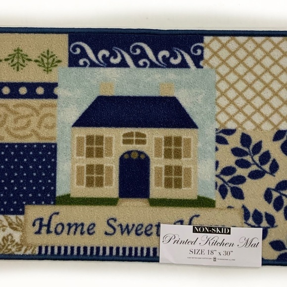 Better Home Home Sweet Home Mat Printed Rug Low Profile 18”X30” Blue Multicolor - Picture 5 of 12